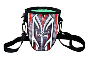 Risan Pet Cat Dog Training Snack Treat Bag Portable Easily Carries Waist Pouch with Buckle Belt Lifestyles Toys Kibble Built-in Poop Bag Dispenser Black