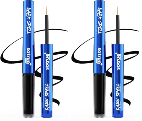 Image of Sotrue Dark Spell Liquid Eye Liner, Black, Long Lasting Matte Waterproof Liner - Quick Drying Smudge Proof,Fine Tip For Precise Smooth Application, Transfer Proof Eye Makeup for 24 hrs, 1.5ml