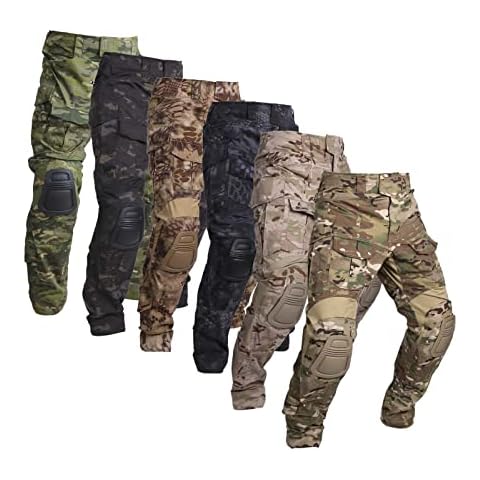 Elite Tribe Gen3 Combat Pants Airsoft Military Tactical BDU Pants with Knee Pad (US, Alpha, 4X-Large, Regular, Regular, AOR1) Cover