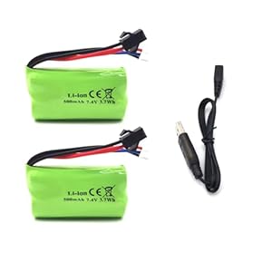Pinsinholy 7.4V 500mAh RC Li-ion Batterie