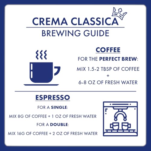 Image of Caffe Borbone Crema Classica Whole Bean Coffee, Arabica and Robusta Blend, Medium Roast, 2.2 lb Bag (Pack of 2)