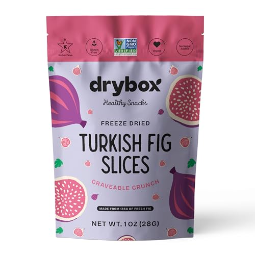 Drybox Freeze Dried Fig Slices | 100% Natural Fruit | Freeze Dried Fig Source | No Sugar & Additives | Healthy Snack & Topping for Beverages or Recipes | Non-GMO, Vegan, Gluten Free, 1 oz 1 pack