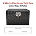 TBAPFS 24 Inch Aluminum Truck Bed Tool Box for Outdoor Car Truck Trailer UnderBed Pickup Underbody RV ATV Storage Tools Organizer 5 Bar Tread w/Lock T-Handle Latch & Keys - Black 24''x17''x18''