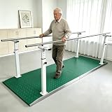 Parallele per Fisioterapia, Barra di Assistenza alla Deambulazione Regolabile in Altezza e Larghezza, per Esercizi di Riabilitazione Domestica e Professionale(Green)