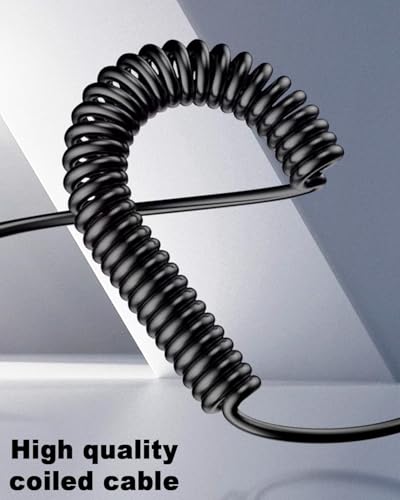 Image of Duttek 90 Degree HDMI to Micro HDMI Extension Cable 6 Feet /1.8M, Left Angled Micro HDMI Male to HDMI Female Coiled Cable for Gopro Hero and Other Action Camera /Cam