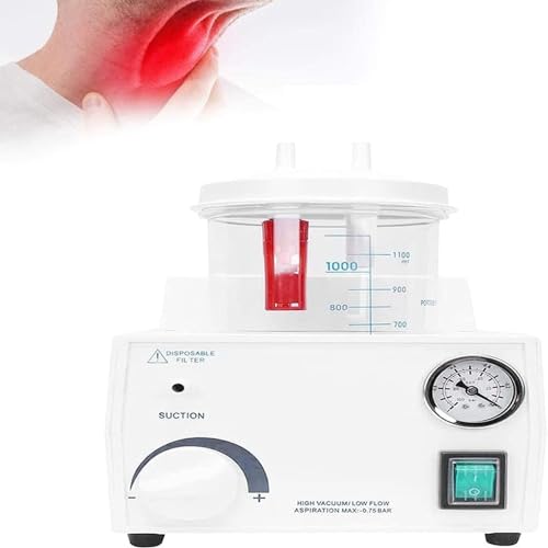 Máquina De Unidad De Succión Portátil, Succionador De Flema Oral, Máquina De Secreción De Moco De Mesa para Atención Domiciliaria, Aspirador Médico De 11 L/min, Máquina De Succión De Saliva