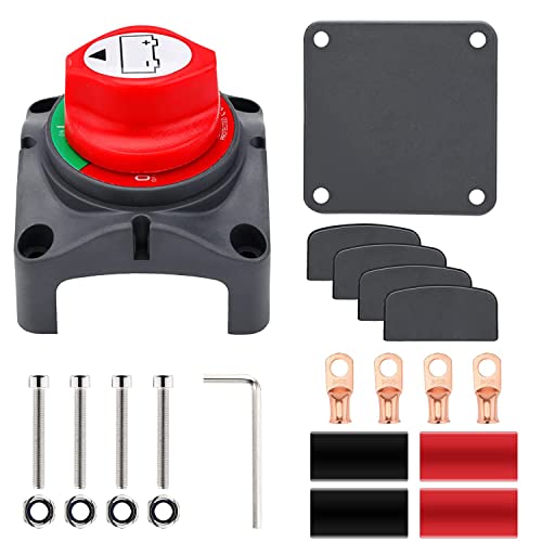 Interruttore Staccabatteria DC 12-48V 300A - Per Barche, Camper, Camion, Rosso E Giallo