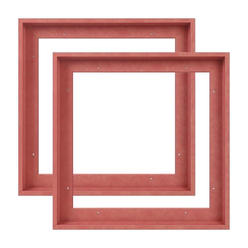 Image of 2 Pack Floating Frame for 12x12 Stretched Canvas Painting,Pastel Red | Fit 0.6-0.8 inch Deep Canvas,Complete Frames,Easy Framing,Coastal Art Frame Pop Art Print Nursery Room Decor Housewarming Gift