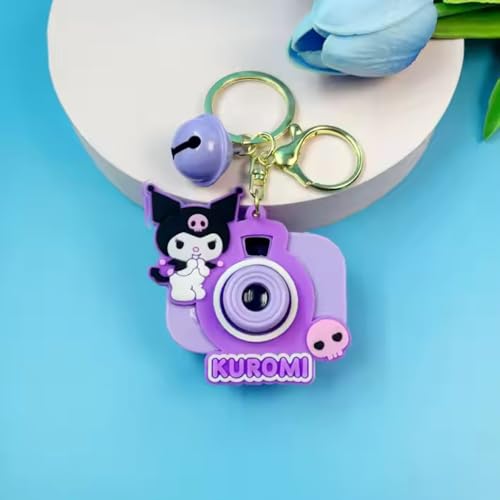 Image of GOLD LEAF 3D Cartoon Camera Keychain for Kids - PVC Cartoon Designs - Kawaii Toy Key Ring with Luminous Projection Light - Fun Car Keychain & Pendant Gift for Girls & Boys