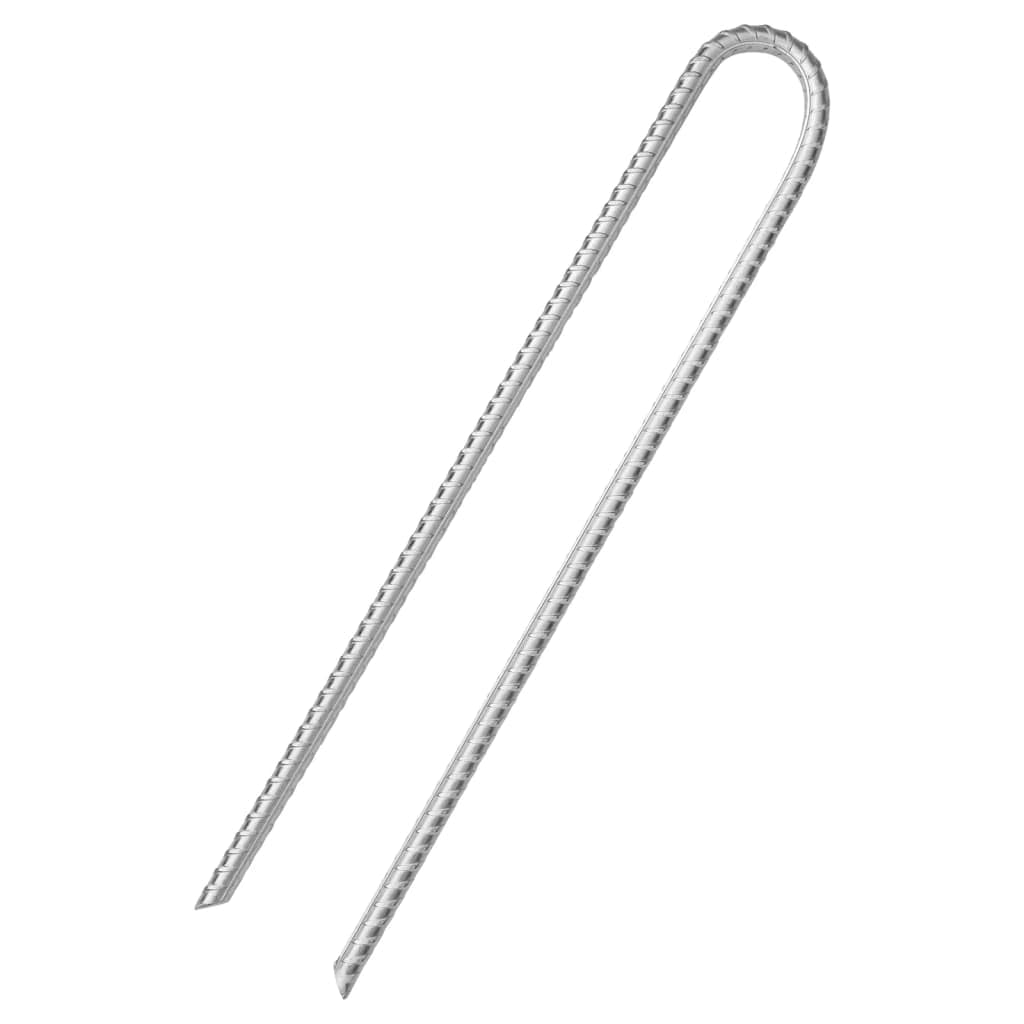 6 piquetas en forma de U, 37 cm de diámetro, 10 mm, acero galvanizado, para accesorios de tienda de campaña, camping, senderismo, exteriores, trekking, festivales, fijación segura en tormenta
