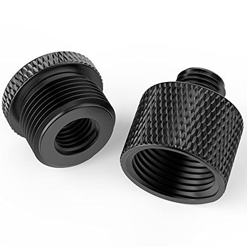 Donuts Mic Stand Adapter 5/8 To 3/8 And3/8 To 5/8 Mic Screw Adapter Thread For Microphone Stand Mount To Camera Tripod Adapter 2 Pack (Mic Screw Adapter 5838 Black) #TOP2