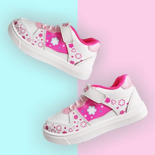Image of Myau Girls' White Sparkly Printed Shoes - Stylish and Comfortable Footwear for Your Little Princess