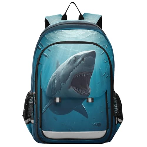 Sac à dos ordinateur portable enfants requin pour le collège et les sorties