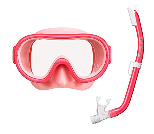 リーフツアラー シュノーケリング シュノーケル マスク スノーケル 子供用 2点セット シリコーン/エラストマー製 4-9才 ピンクフラッシュピンク RC9203