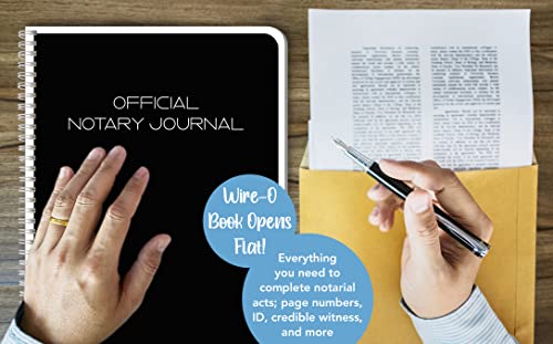 Bookfactory Official Notary Journal/Log Book 96 Pages 8.5" X 11" 46 Of 50 State Journal Of Notarial Acts, Wire-O, (Log-096-7Cw-Pp-(Notary)) #TOP2