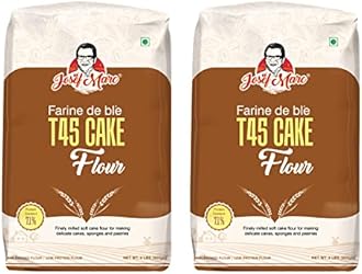 JOSEF MARC T45 Cake Flour, 2 Lbs (907Gm) - Unbleached & Low Protein Flour, All Purpose Cake Flour (Pack Of 2) Unbleached Baking Flour & Low Protein Baking Flour