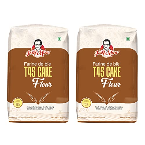 JOSEF MARC T45 Cake Flour, 2 Lbs (907Gm) - Unbleached & Low Protein Flour, All Purpose Cake Flour (Pack Of 2) Unbleached Baking Flour & Low Protein Baking Flour