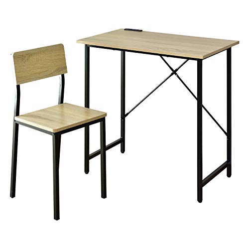 DORIS ドリス デスク 机 デスクチェアセット PCデスク 勉強机 学習机 幅75cm 奥行き45cm コンセント付き オーク ルッツ