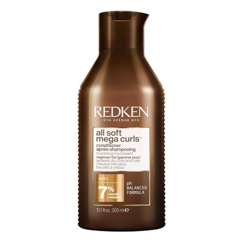 Redken Balsamo per Capelli Ricci e Secchi, Idrata e Nutre, Per Capelli Setosi e Ricci Scolpiti, Con Aloe Vera, All Soft Mega Curls, 300 ml
