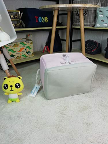 Image of Rectangular Storage Basket Collapse Canvas Fabric Cartoon Storage Bin with Handles for Organizing Home /Kitchen /Kids Toy /Office /Closet /Shelf Baskets (Girl)