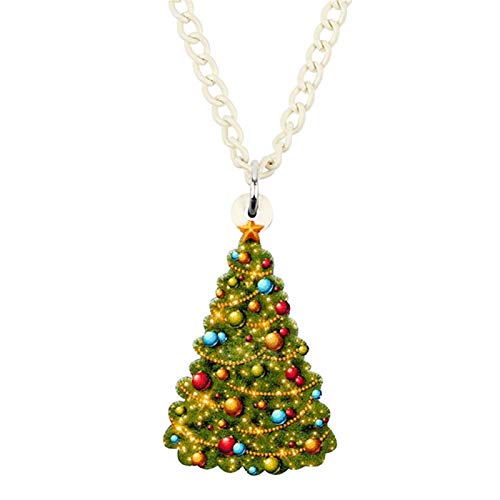 Collier arbre de Noël acrylique multicolore idéal pour repas de fêtes