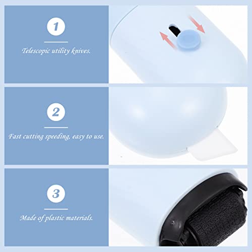 cabilock Rolo de carimbo com proteção de identidade, rolo retrátil, caixa utilitária, abridor de car