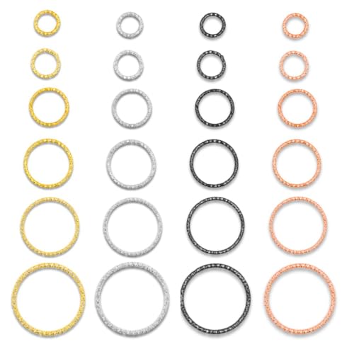 Image of SATRA TRADERS Round Shape Textured for Jewelry Making Crafting Ring | Qty : 250g | BF68 (Golden-12mm)