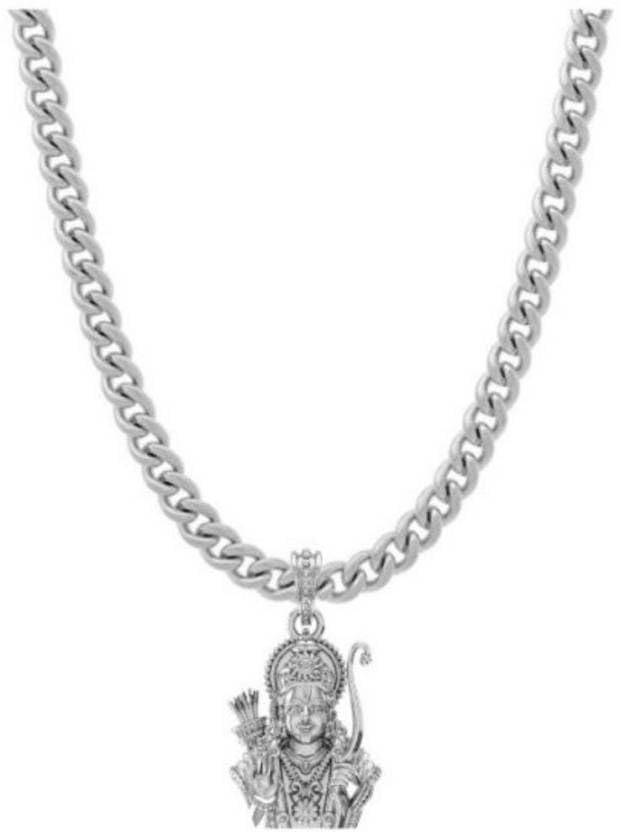 Pendentif en argent sterling Shri Ram Ji chaîne gourmette collier argent 925