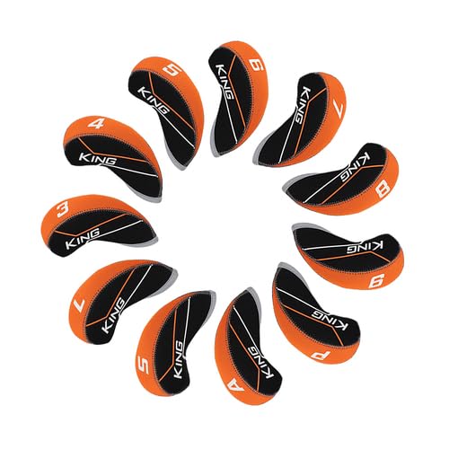 CRAFTSMAN GOLF 11pcs/Set Black & Orange Neoprene Iron Headcover Set with Large No.