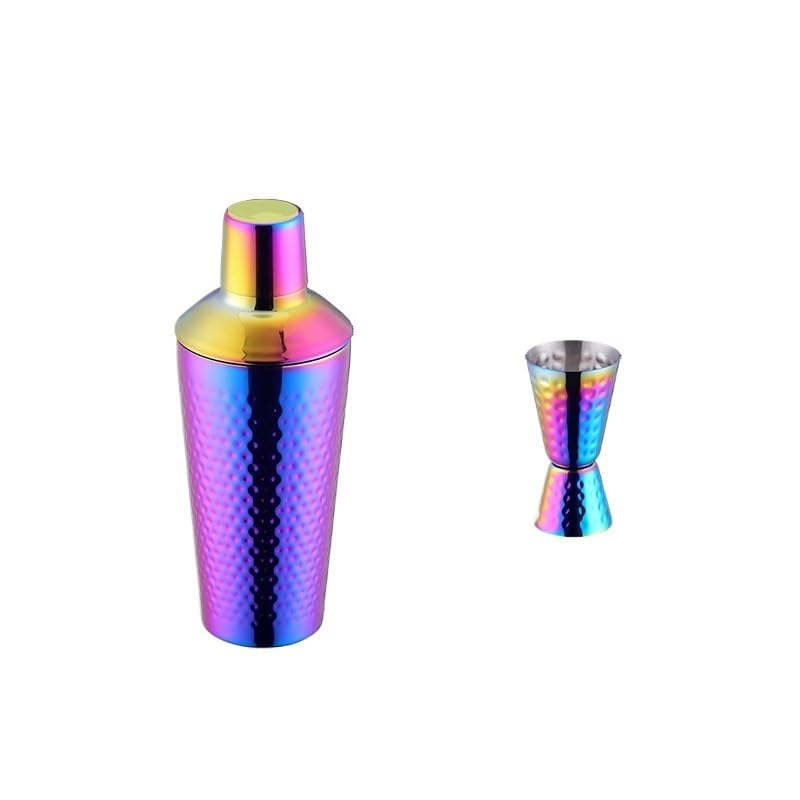 Coctelera,Cocktail Shaker 1-2 Coctelera De Acero Inoxidable con Vaso Medidor For Bebidas, Fiestas Y Bares(Colorful)
