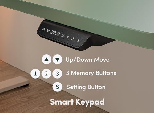 Image of FEZIBO Electric Standing Desk, 48 x 24 Inches Height Adjustable Stand up Desk, Sit Stand Home Office Desk, Computer Desk, Green