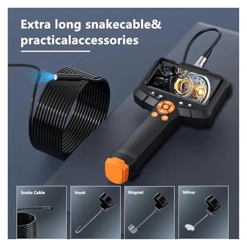 Boroscopio digital LCD 1080P portátil con cámara endoscópica de gran angular y cable de serpiente 6
