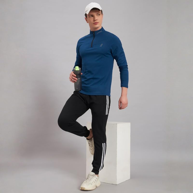 Image of ATICX Polyester Full Sleeve Compression High Turtle Neck Sports Jersey T Shirt for Men - Quick Dry Fit Gym Workout Top for Running, Swimming, Training, Cycling, Football, Badminton