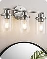 EDISHINE Bathroom Light Fixtures, 3 Light Bathroom Vanity Lights Over Mirror