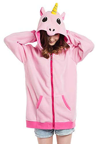 Cosplay Animal Chaqueta Felpa Unicornio Animados Sudaderas con Capucha para Unisex Ropa Fiesta