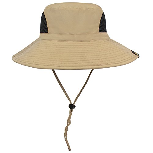Sun Cube Fishing Hat Sun Hat For Men, Women | Hiking Sun Hat With Wide Brim, Adjustable Chin Strap | Safari Summer Bucket Sun Hat | Outdoor Boonie Cap, Upf 50+ Protection, Packable Mesh (Tan) #TOP7