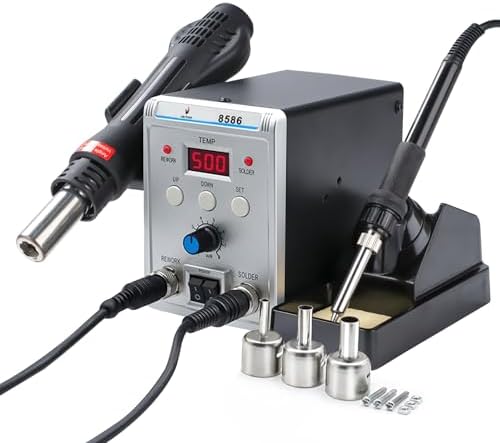 Victool Estación de Soldadura 2 en 1, Juego de Soldador de Aire C...