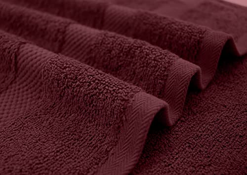 Image of DAN RIVER Bath Towels Set of 4, 27 x 54 Inches, 100% Cotton, Larger & Lighter Weight, Quicker to Dry, Super Soft and Absorbent, Ideal Soft Bath Towels for Daily Use, Pomegrante