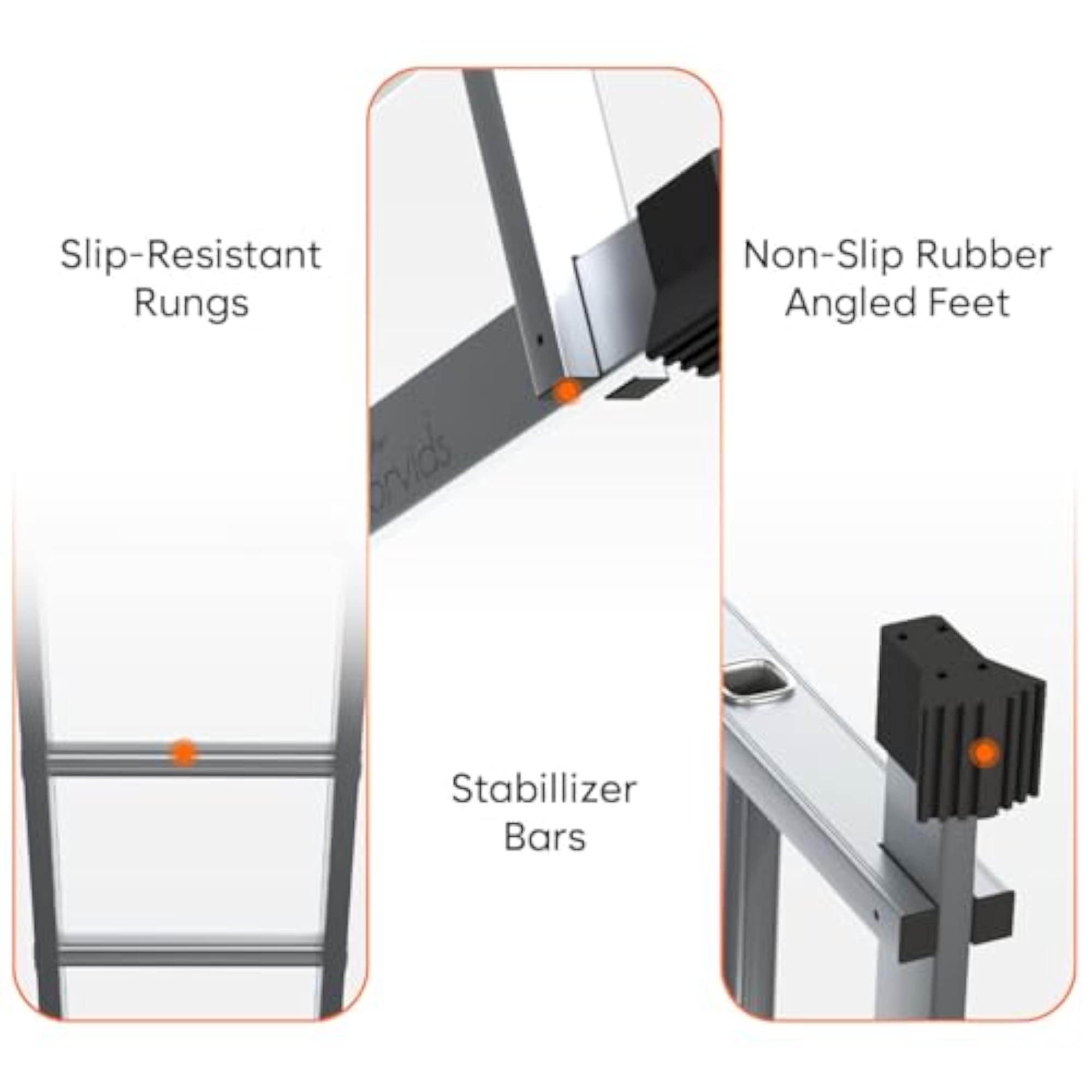 14.5 Feet Portable & Compact Folding Aluminium Ladder