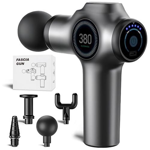 Tisscare Massage Gun – Handheld Percussion Gun Massager with 6 Speeds & 4 Heads for Full Body Pain Relief, Muscle Recovery & Relaxation – Back, Neck, Shoulder, Legs, Feet