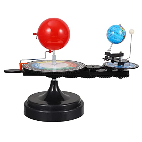 Scicalife Solar System Model Kit Rotating Solar System Earth and Moon Around The Sun Stem Toy Scientific Experiment Kit for Eclipse Lunar Eclipse Black