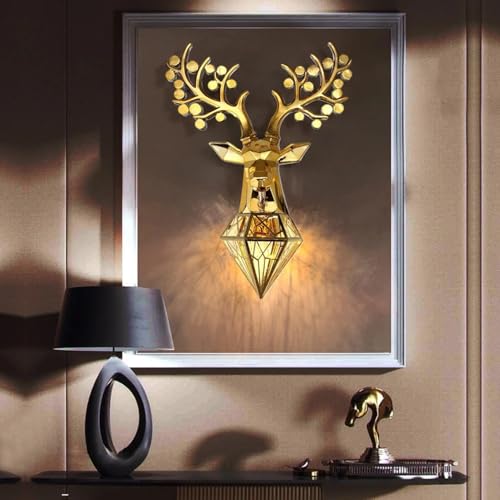 Image of Harold Electricals Metal Alpha Stag Wall Light | Wall Lamp Fixture for Living Room, Bedroom, Hall- Pack of 1 (Style 2)