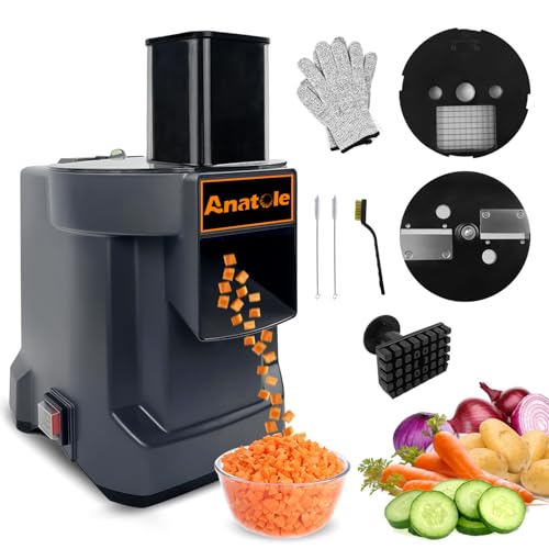 Anatole Electric Vegetable Dicer Slicer Commercial Food Processor Multifunctional Veggie Chopper...