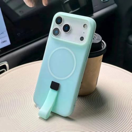 Étui de chargement magnétique sans fil pour iPhone 17 Pro Max avec dragonne intégrée bleu