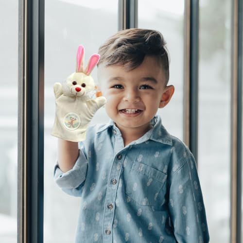 Image of Cute Rabbit Hand Puppet for Kids | Plush Bunny Puppet Toy | Finger & Hand Puppets for Storytelling, Role Play & Interactive Learning | Educational Toy for Toddlers & Kids