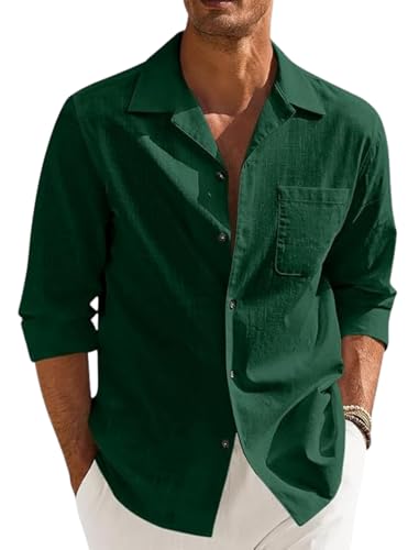 Image of Combo of Men's Casual Cotton Blend Shirt || Long Sleeve Button Down with Spread Collar | Lightweight Breathable Fabric | Stylish Solid Shirt for Beach, Office & Everyday Wear Pack of 2