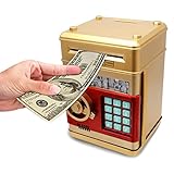 GuDoQi Piggy Bank, Electronic Real Cash Coin Money Bank with Safe Password Lock, Auto Scroll Paper...
