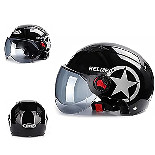 F&FSH Mezzo Casco Moto, con Visiera Parasole Moda