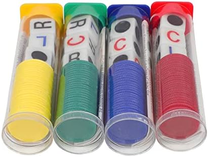 Sunallwell Dice Game Kids Adults 4 Tubes Left Center Right Interactive Toy 6 Sided Round Corner Dice Set Fun LCR Four Color Game Dice with Dice Place Plastic Counters for Camping Party Picnic Game