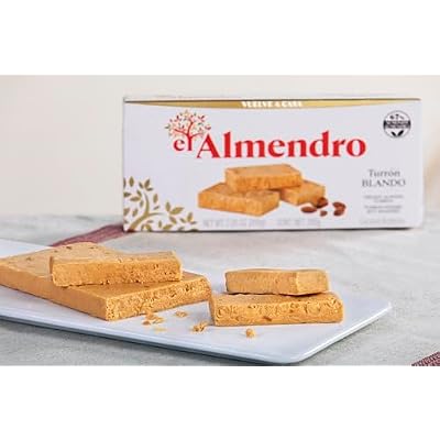 El Almendro Turrones, Turron Blando Nougat Candy, Creamy Almond Torrone From Spain, Traditional & Authentic Spanish Dessert Candy, Gluten Free, 2 Pack, 5.29 oz each